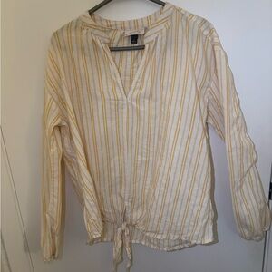 Striped Yellow and White Women's Top